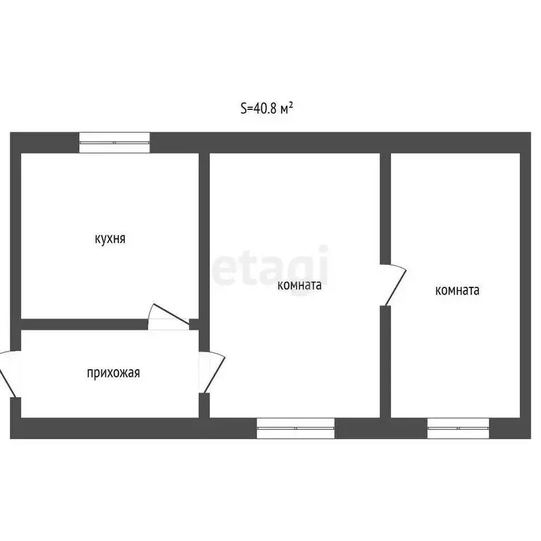 2-комнатная квартира: Заводоуковск, Дорожная улица, 4 (40.8 м) - Фото 1
