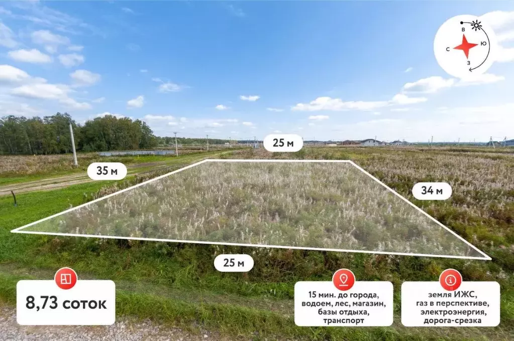 Участок в Тюменская область, Тюменский муниципальный округ, д. ... - Фото 1