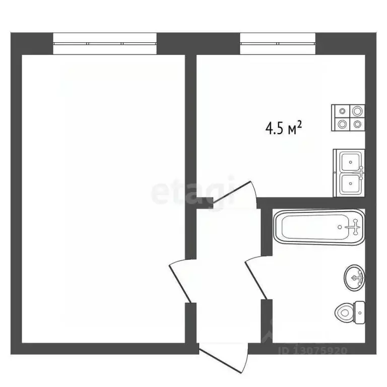 1-к кв. Ярославская область, Рыбинск Карякинская ул., 41 (19.7 м) - Фото 2