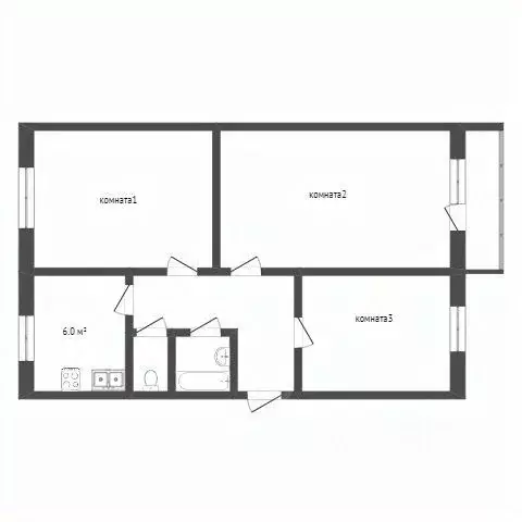 3-к кв. Воронежская область, Воронеж Краснозвездная ул., 18 (61.6 м) - Фото 2