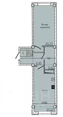 1-к кв. Ставропольский край, Пятигорск ул. Ермолова, 28А (56.74 м) - Фото 1