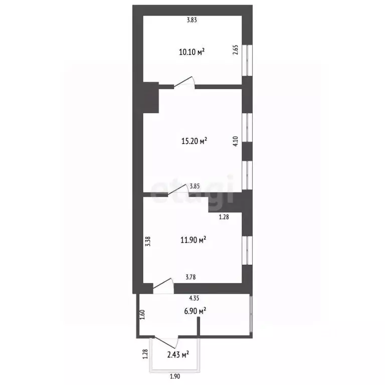2-к кв. Ростовская область, Шахты Курский пер., 2А (37.2 м) - Фото 2
