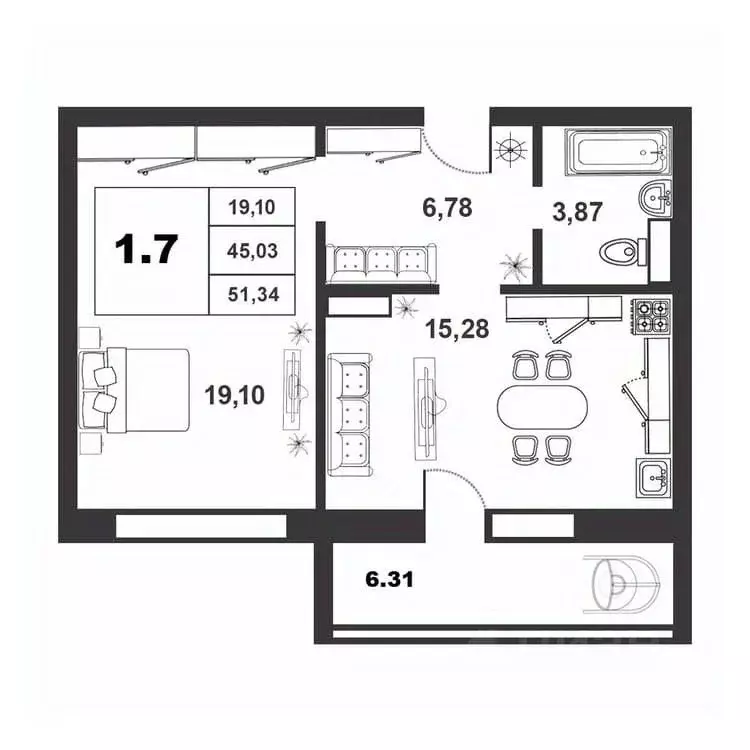 1-к кв. Новгородская область, Великий Новгород ул. Якова Павлова, 15 ... - Фото 1