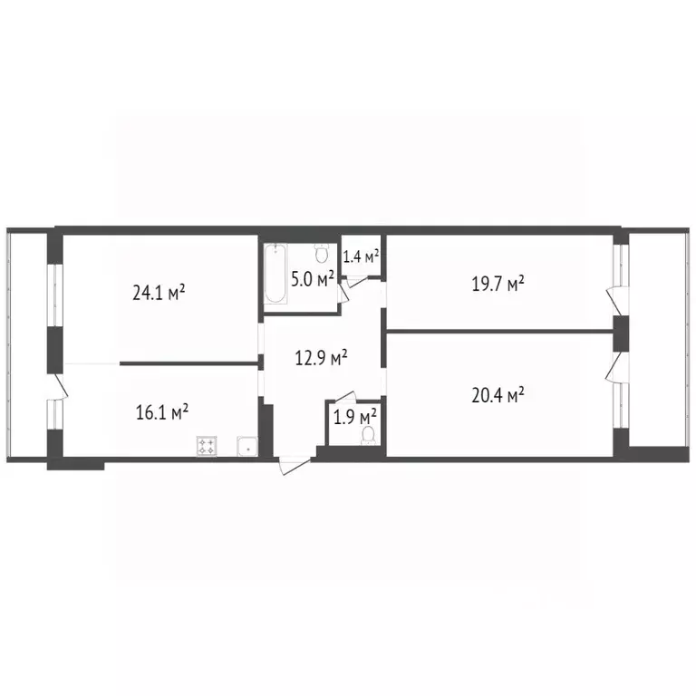 3-к кв. Красноярский край, Красноярск Северная ул., 10 (102.5 м) - Фото 2