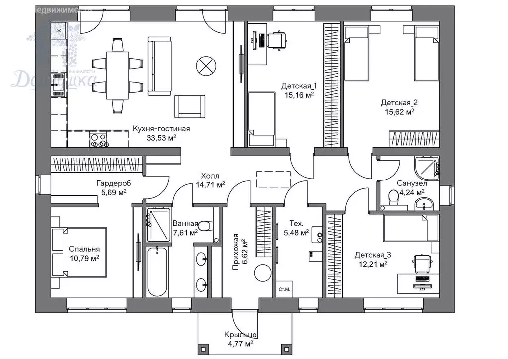 Дом в село Ямное, КП Титимитино (132.46 м) - Фото 1