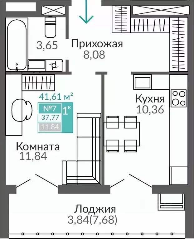 1-к кв. Крым, Симферополь Горизонты жилой комплекс (37.77 м) - Фото 0