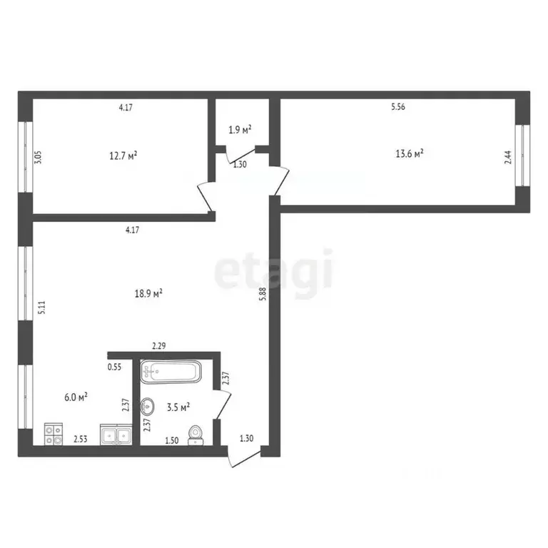3-к кв. Крым, Армянск Имени Генерала Васильева мкр, 24 (58.4 м) - Фото 2