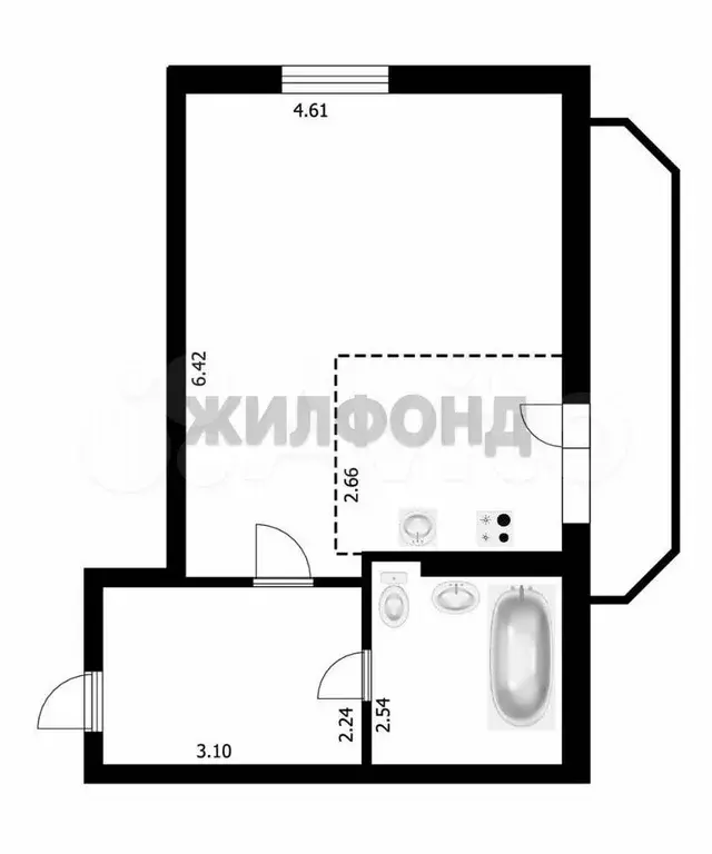 Квартира-студия, 41,7 м, 8/16 эт. - Фото 0