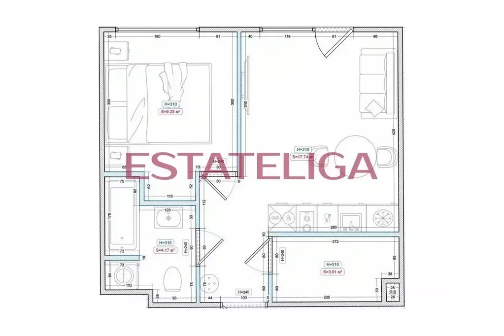 2-к кв. Москва Причальный проезд, 10к2 (40.0 м) - Фото 2