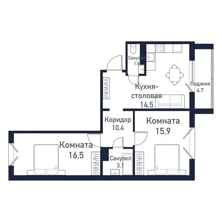 3-комнатная квартира: Западный, улица имени Младшего Сержанта ... - Фото 1