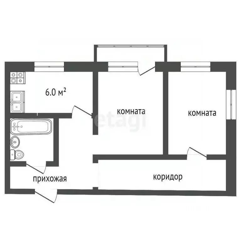 2-к кв. Костромская область, Кострома ул. Ленина, 136 (42.2 м) - Фото 0