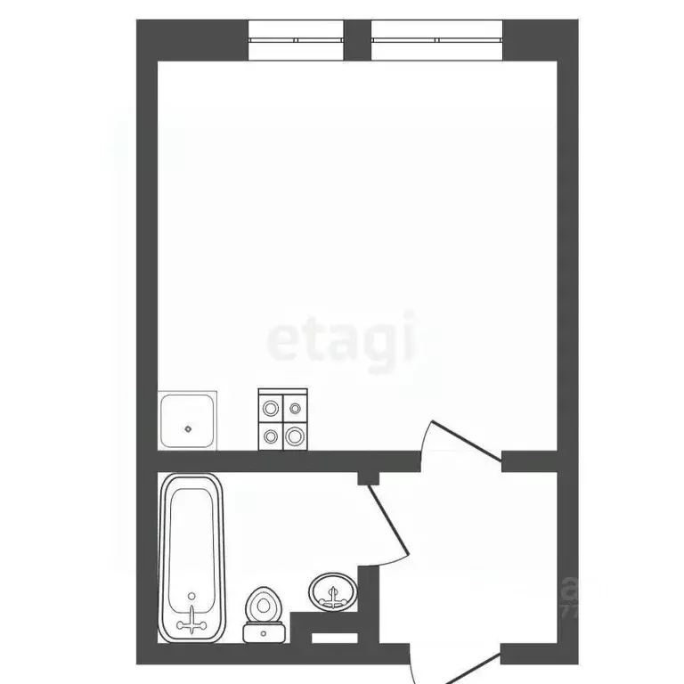 Студия Ямало-Ненецкий АО, Новый Уренгой Энтузиастов мкр, 7 (27.0 м) - Фото 2