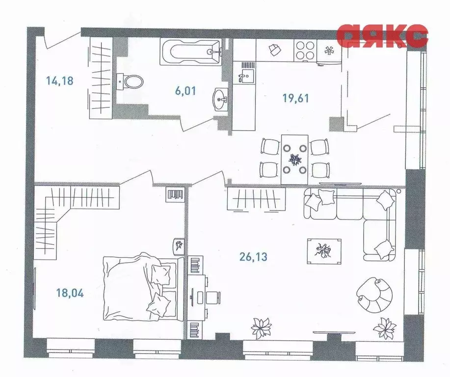 2-к кв. Ярославская область, Ярославль Московский просп., 78 (85.1 м) - Фото 2