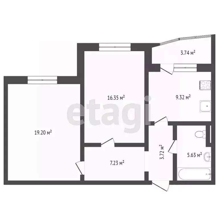 2-к кв. Тюменская область, Тюмень Кремлевская ул., 85к1 (64.0 м) - Фото 2