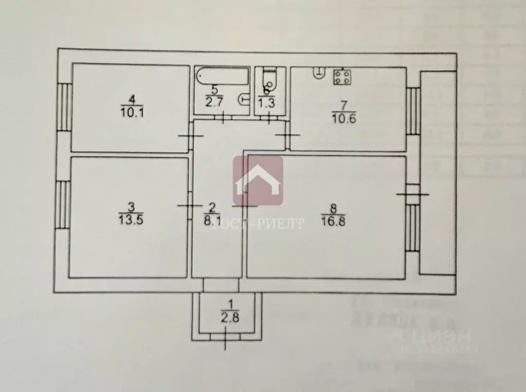 3-к кв. Саратовская область, Саратов Гвардейская ул., 9Б (72.1 м) - Фото 1