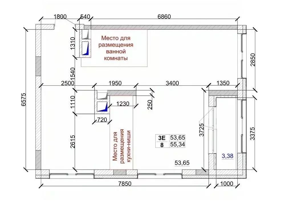 3-к кв. Кемеровская область, Кемерово ул. Дружбы, 9 (55.34 м) - Фото 0