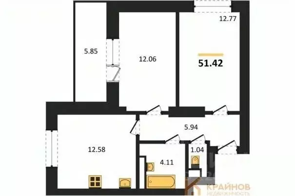 2-к кв. Воронежская область, Воронеж Транспортная ул., 58 (51.42 м) - Фото 0
