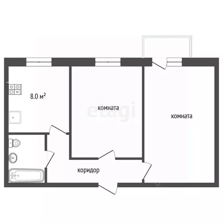 2-к кв. Севастополь ул. Ленина, 19 (50.7 м) - Фото 2