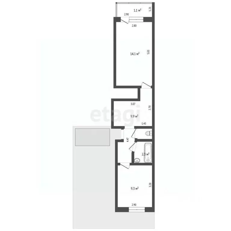 3-к кв. Башкортостан, Стерлитамак ул. Худайбердина, 139 (75.8 м) - Фото 2