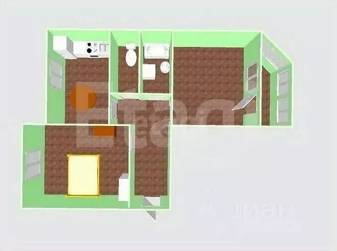 2-к кв. Сахалинская область, Южно-Сахалинск Железнодорожная ул., 85 ... - Фото 2