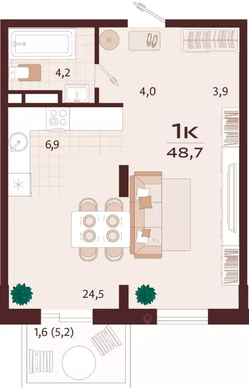 1-к кв. Крым, Ялта Роялта жилой комплекс (48.7 м) - Фото 1