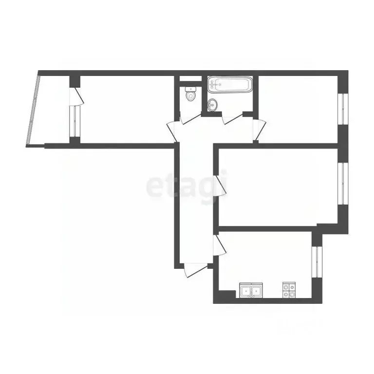 3-к кв. Омская область, Омск просп. Комарова, 27/6 (64.0 м) - Фото 2