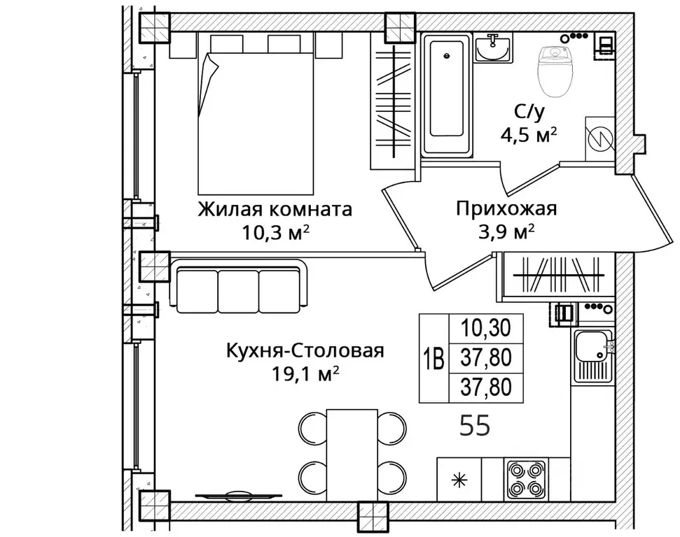 1-к кв. Псковская область, Псковский район, Завеличенская волость, д. ... - Фото 1