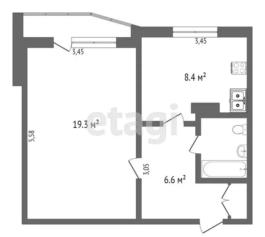 1-комнатная квартира: Москва, Варшавское шоссе, 122 (38.1 м) - Фото 0