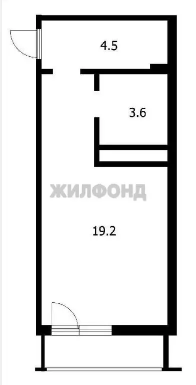 Квартира-студия: Новосибирск, Первомайская улица, 226 (27.4 м) - Фото 0