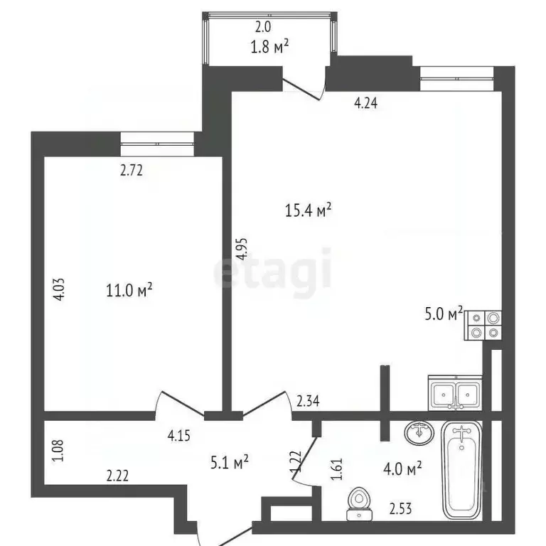 2-к кв. Ростовская область, Ростов-на-Дону ул. Мечникова, 37 (40.5 м) - Фото 1