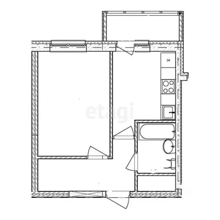 1-к кв. Краснодарский край, Горячий Ключ Новонабережная ул., 48 (35.3 ... - Фото 1