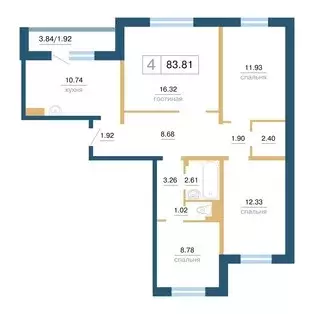 Продаётся 4-к квартира, 83.81 м - Фото 1