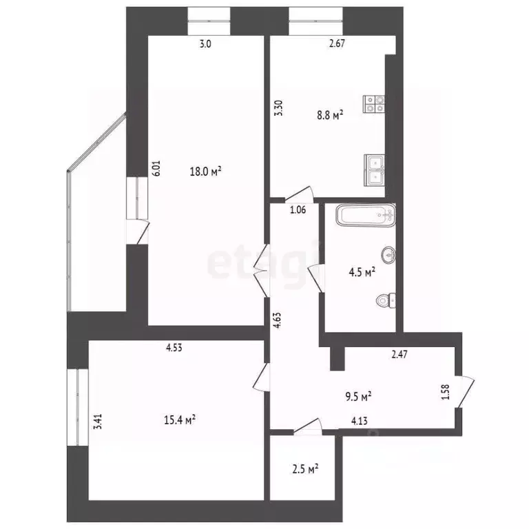 2-к кв. Пермский край, Пермский муниципальный округ, с. Фролы ул. ... - Фото 2
