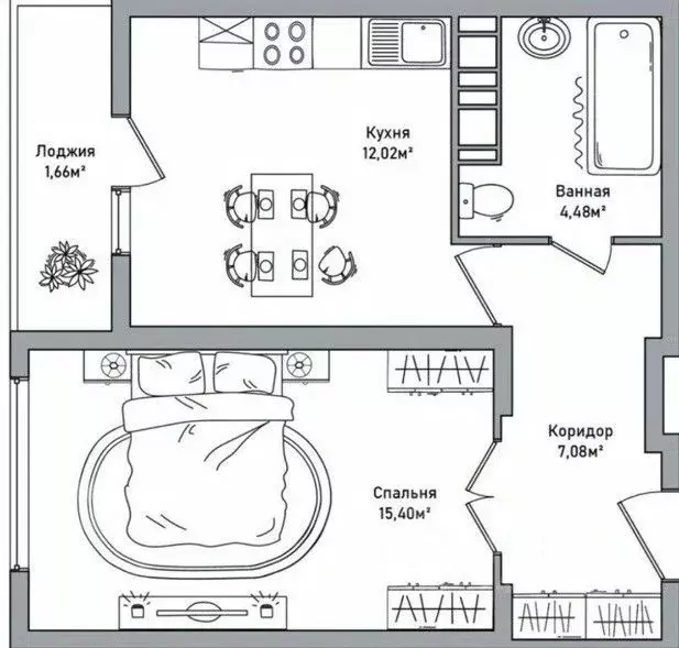 1-к кв. Ярославская область, Ярославль просп. Фрунзе, 56Д (40.65 м) - Фото 2