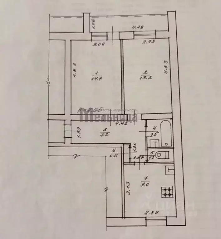 2-к кв. Волгоградская область, Волгоград Триумфальная ул., 13 (51.1 м) - Фото 2