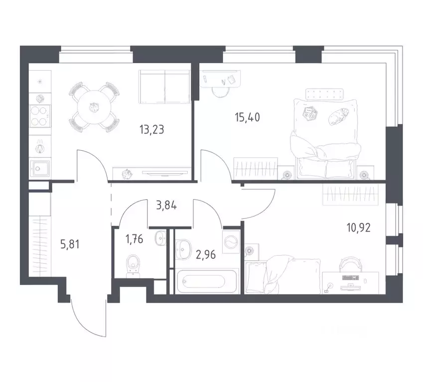 2-к кв. Московская область, Ленинский городской округ, д. Калиновка ... - Фото 1