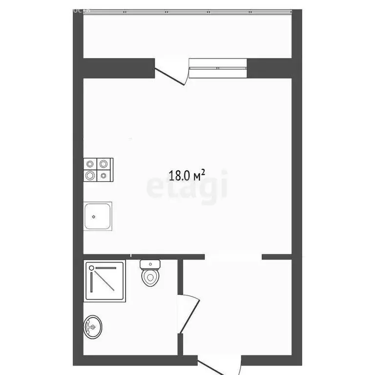 Квартира-студия: Тюмень, улица Червишевский Тракт, 45 (24.3 м) - Фото 1