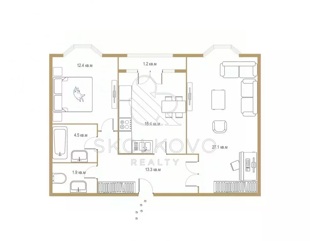 Свободной планировки кв. Москва Верхняя ул., 20к1 (75.6 м) - Фото 1