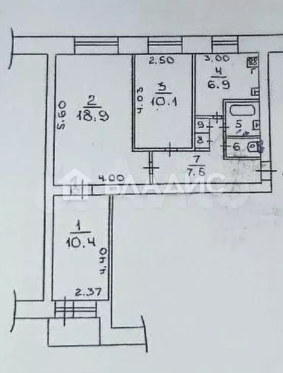 3-к. квартира, 57 м, 5/9 эт. - Фото 0