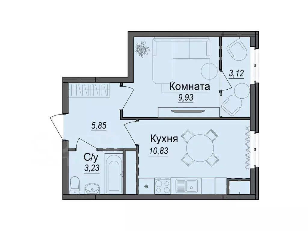 1-комнатная квартира: Волгоград, улица Тракторостроителей, 27/1 (29.2 ... - Фото 0