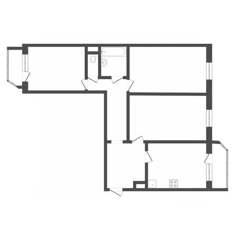 3-к кв. Тюменская область, Тюмень ул. Монтажников, 34 (78.0 м) - Фото 2