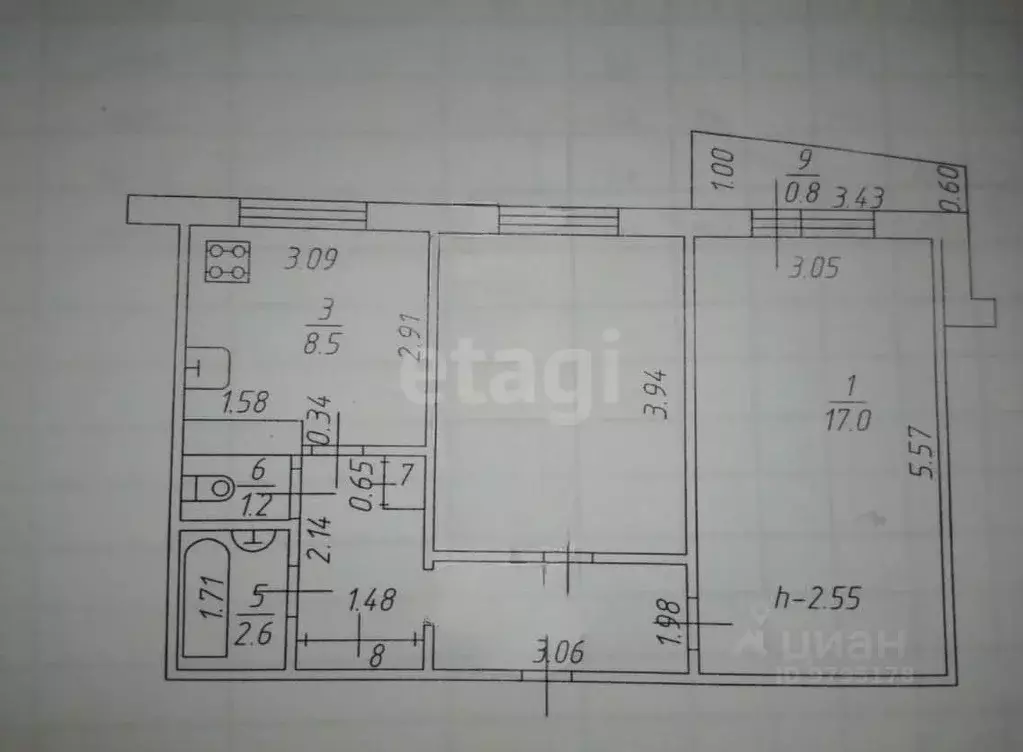 2-к кв. Татарстан, Казань Волгоградская ул., 4 (48.2 м) - Фото 2