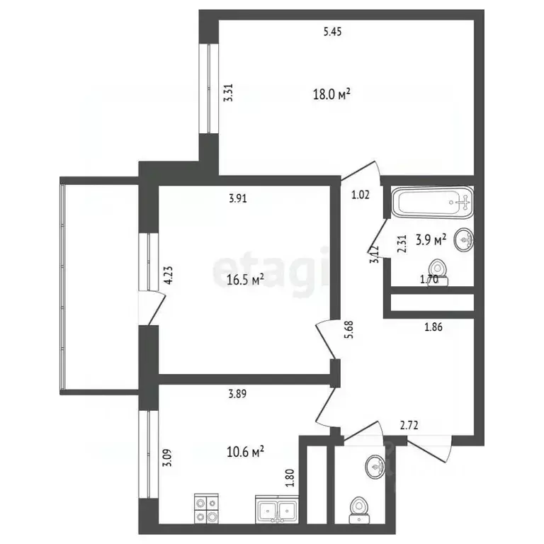 2-к кв. Москва Касимовская ул., 39К2 (61.4 м) - Фото 2