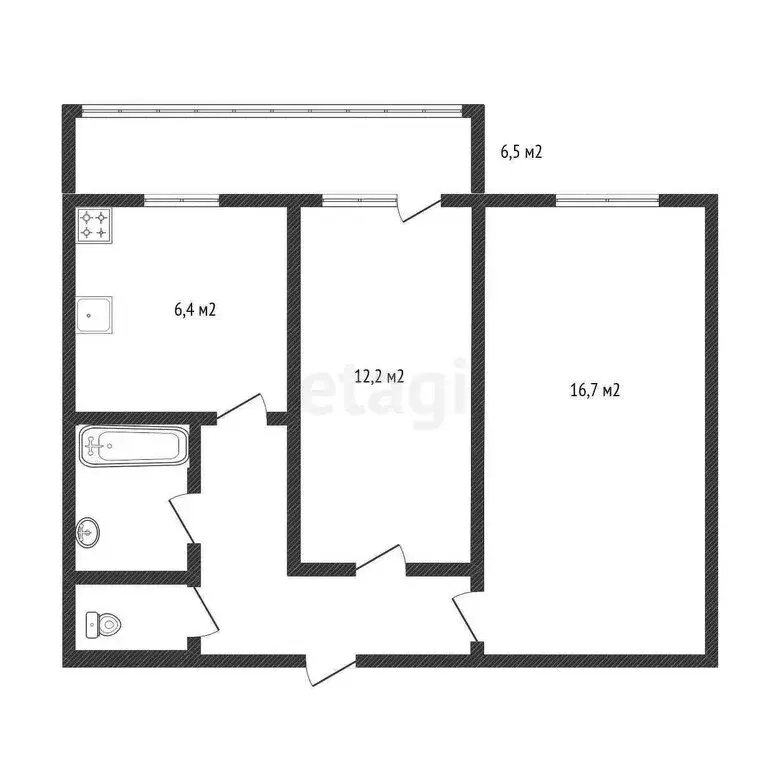 2-комнатная квартира: Белгород, бульвар Юности, 10 (40.4 м) - Фото 1