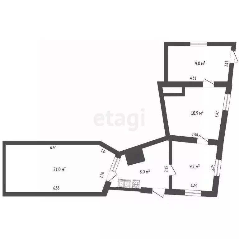 3-к кв. Крым, Алупка ш. Севастопольское, 8литЖ (58.6 м) - Фото 2