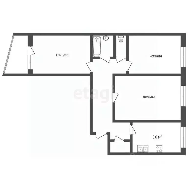 3-к кв. Московская область, Видное Советская ул., 44 (62.9 м) - Фото 0