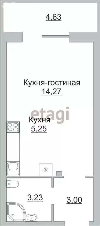 Квартира-студия: Псковский район, Завеличенская волость, деревня ... - Фото 2