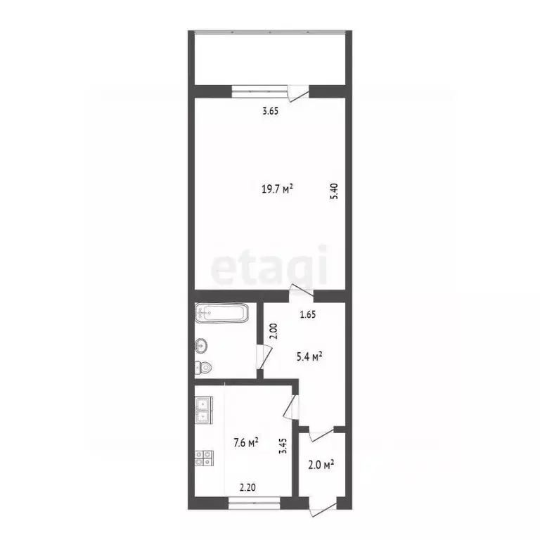 1-к кв. Крым, Симферополь ул. Толстого (40.6 м) - Фото 2