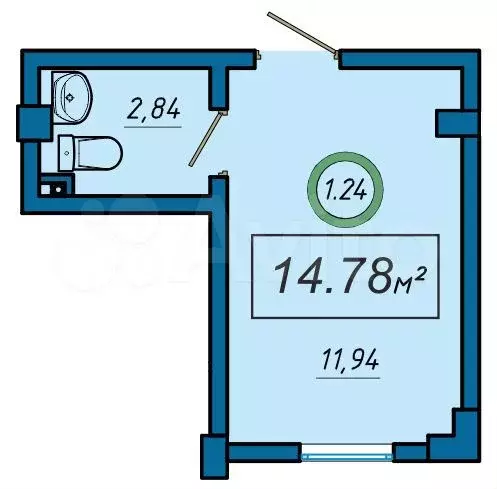 Офис, 14.78 м - Фото 0