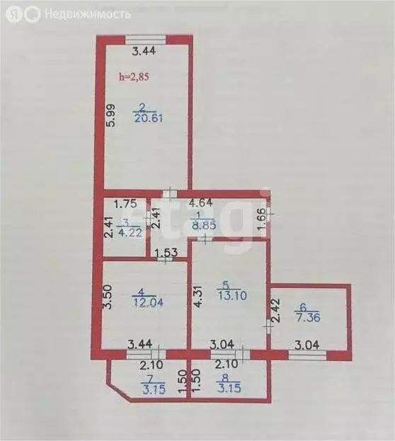 2-комнатная квартира: Каспийск, Каспийская улица, 6 (72 м) - Фото 1